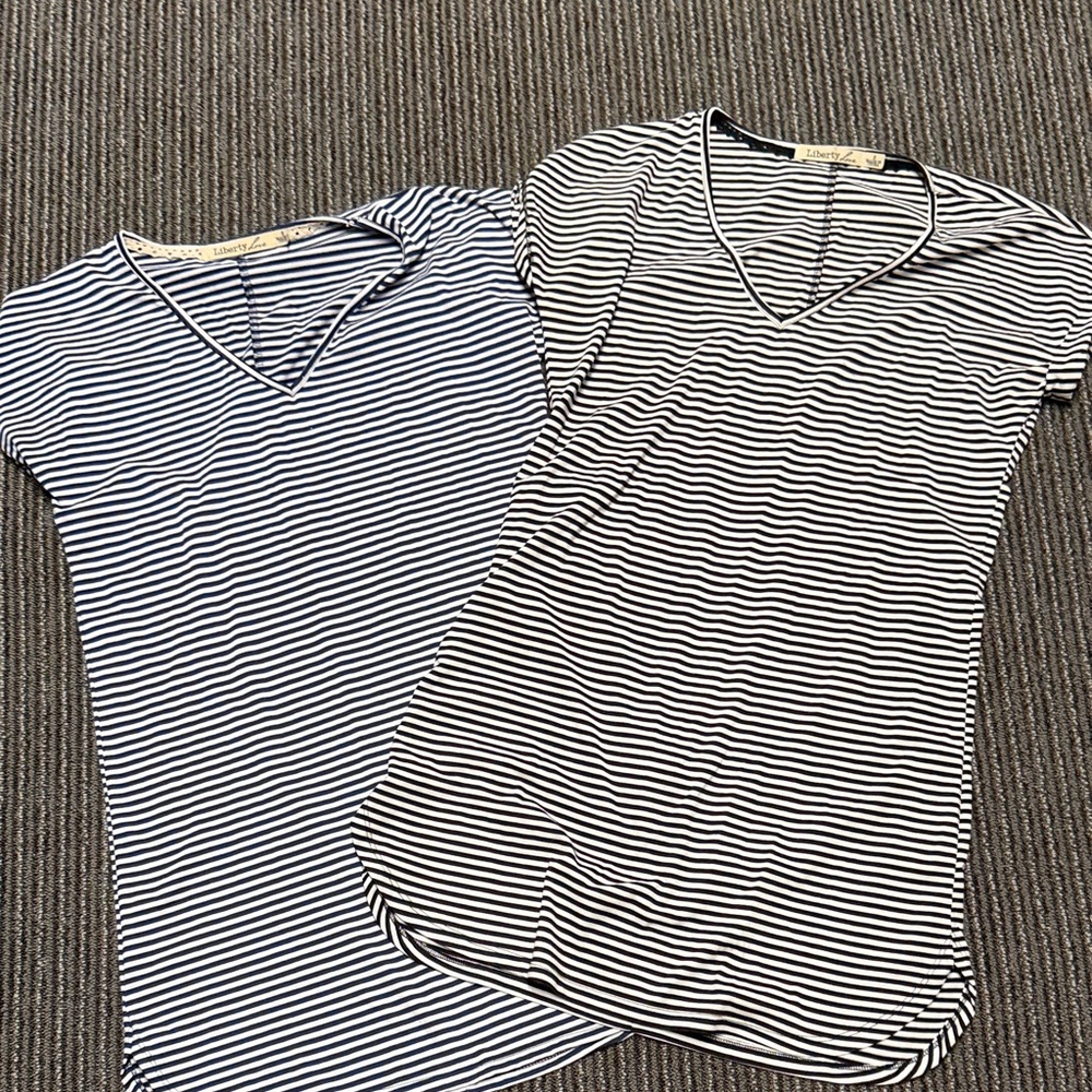 Striped V-Neck T-Shirts dresses